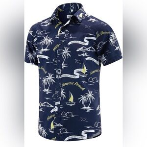 J&DHUASHA Men’s Hawaiian Shirt Casual Button Down Short Sleeve Aloha Beach Shirt